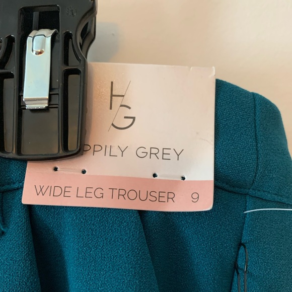 Happily Grey Women's Wide Leg Dress Trouser Pants - Turquoise size 9 - Picture 3 of 14